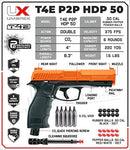 Umarex T4E by P2P HDP .50 Caliber Pepper Ball Air Pistol with Included 5X 12g CO2 Tanks and Free 10x Pepper Balls and 10x Rubber Balls -Bundle