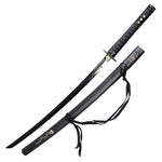 Defender 41" All Black Hand Made Carbon Steel Blade Samurai Sword With Aluminum Sheath