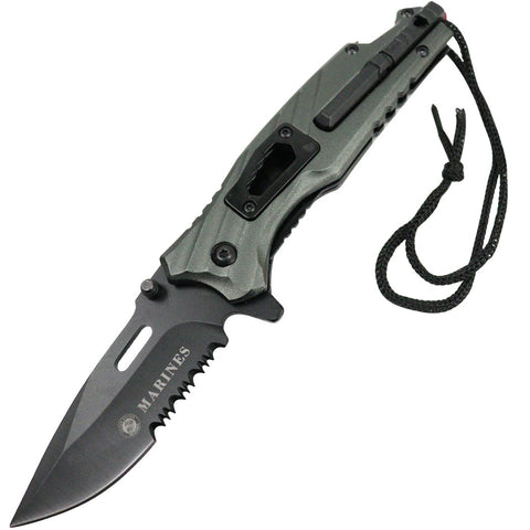 Defender Tactical Olive Green Spring Assisted Folding Knife 3CR13 Stainless Steel 13220