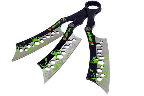 Set of 3 Zombie-War Throwing Knives with Sheath 8188