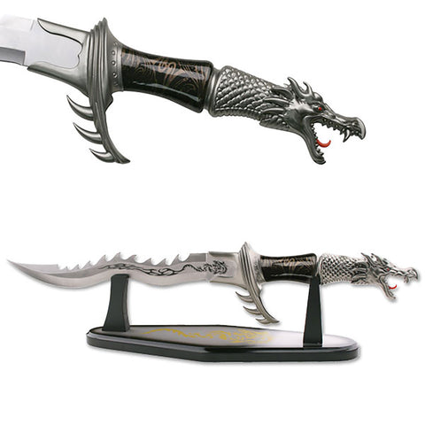 Fantasy Kris Dragon Dagger Knife with Display Stand
