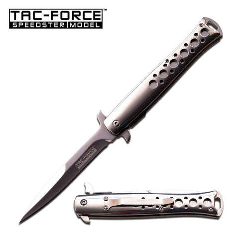 Assisted Open Chrome Steel Stiletto Dagger Style Pocket Knife