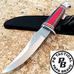 8 1/2" SLIM BLADE SKINNER FIXED BLADE HUNTING KNIFE WOOD WITH SHEATH