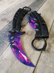 8.5 Inch Tiger-USA Karambit Spring Assisted Style Knife - Pink/Purple Dragon