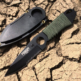 Defender-Xtreme 7" Full Tang Hunting Knife Black Stainless Steel Sheath 6788