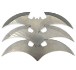 Three Piece Bat Throwing Blades - Silver
