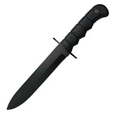 14" All Black Hunting Knife Stainless Steel Blade Rubber Handle With Sheath