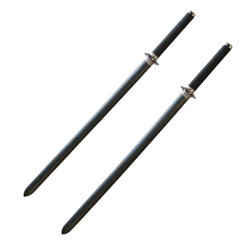 Defender 2 Pc 28" Ninja Sword Set Wood Handle With Black Nylon Cord Wrapped