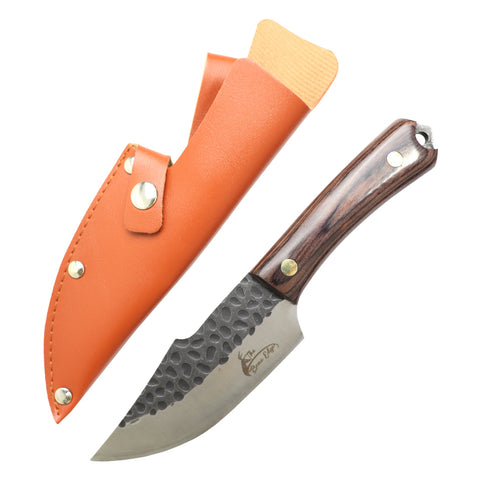 TheBoneEdge 8" Fixed Blade Pakkawood Handle Hunting Knife with Sheath