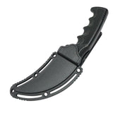 HuntDown 8.5" Rainbow Karambit Knife Black Handle Sheath 3CR13 Steel Fixed Blade