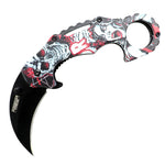 Defender-Xtreme 6.5" White Skull Handle Spring Assisted Folding Knife 3CR13 Steel