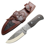 TheBoneEdge 10" Custom Hand Made Engraved Blade Wanging Wood Handle Tracker Hunting knife With Sheath