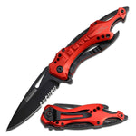 Tac-Force -Red Fire Fighter Spring Assisted Knife - Pocket Folding EDC TF-705RD