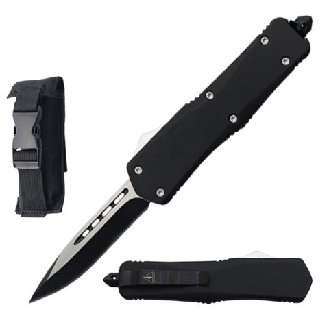 9" Black Tactical Recon OTF Combat Drop Point Blade Knife