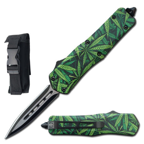 9" Marijuana Handle Tactical Automatic OTF Combat Knife