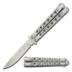 5.5" Closed Length Silver Scorpion Balisong Butterfly Flipper Knife
