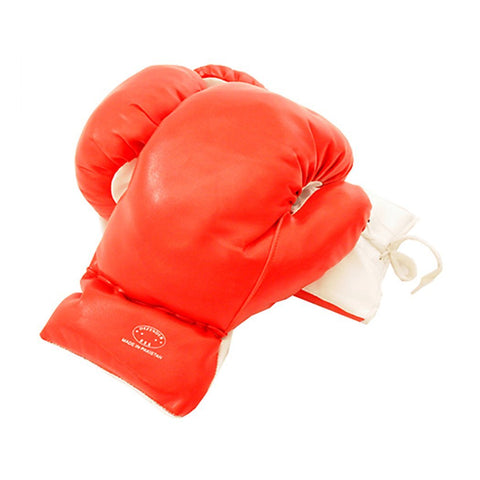 Red & White Vinyl Leather Practice Training Boxing Gloves