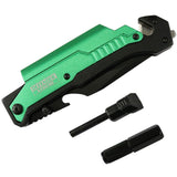 Defender-Xtreme 8.5" Multi Function Folding Knife Green Color Handle 13009