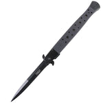 Defender-Xtreme 11" Spring Assisted Thin Blade Knives All Black W/ Belt Clip 13090