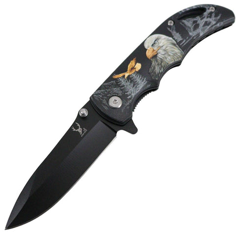 TheBoneEdge 7" Stainless Steel Woods Eagle Spring Assisted Folding Knife