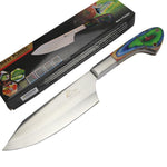 TheBoneEdge 11" Chef Kitchen Knife Multi Color Packawood Handle Stainless Steel Full Tang 13312