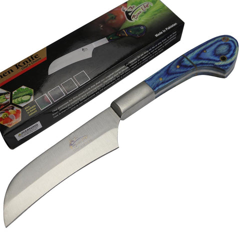 TheBoneEdge 10" Chef Kitchen Knife Blue Packawood Handle Stainless Steel Blade 13318