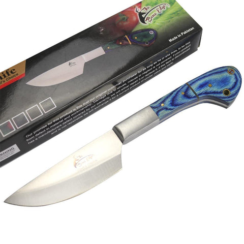 TheBoneEdge 9" Chef's Kitchen Knife Blue Packawood Handle Stainless Steel Blade 13323