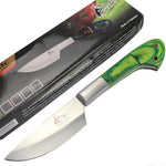 TheBoneEdge 9" Chef's Kitchen Knife Green Packawood Handle Stainless Steel Blade 13325