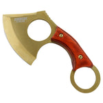 Defender-Xtreme 6.5" Gold Hunting Mini Axe 3CR13 Stainless Steel Wood Handle 13339