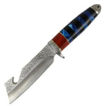 Hunt-Down 9.5" Stainless Steel Hunting Knife Wood & Pearl Handle Tanto Blade New 13345