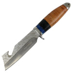 Hunt-Down 9.5" Stainless Steel Hunting Knife Brown Wood Pearl Handle Tanto Blade 13347