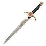 Defender 14.5" Crusader Dagger Gold Knight Cross Stainless Steel Collectible 13350