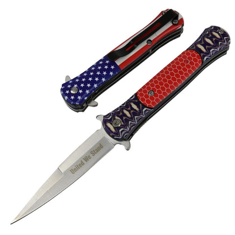 8.5" Spring Assisted Folding Knife Rescue Stainless Steel Unique Art Handle Red 13433