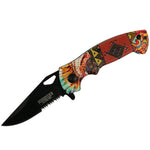 Defender-Xtreme 7.5" Native American Spring Assisted Folding Knife Tactical Sharp