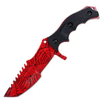 8.5" Red Black Spider Web Hunting Knife Stainless Steel Survival Outdoor Knives 13563