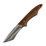 Hunt-Down 9.5" Full Tang Hunting Knife Fixed Blade Wood Handle Stainless Steel 13572