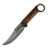 9.5" Hunt-Down Hunting Knife Full Tang Fixed Blade Wood Handle Stainless Steel 13575