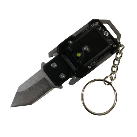 Defender-Xtreme Chain Keyring Mini Pocket EDC Knife Tactical Survival LED Light 13589