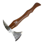 TheBoneEdge 18" Throwing Axe Wood Handle Stars Stainless Steel Dark Wood Color 13638