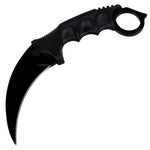 Defender 7.5" All Black Karambit Stainless Steel Tactical Hunting Knife Sheath 13639