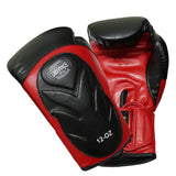 Last Punch Pro Style Training Sparring Boxing Gloves - Black & Red 12 Oz