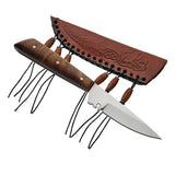 5.75" PATCH KNIFE FIXED BLADE WOOD HUNTING POCKET