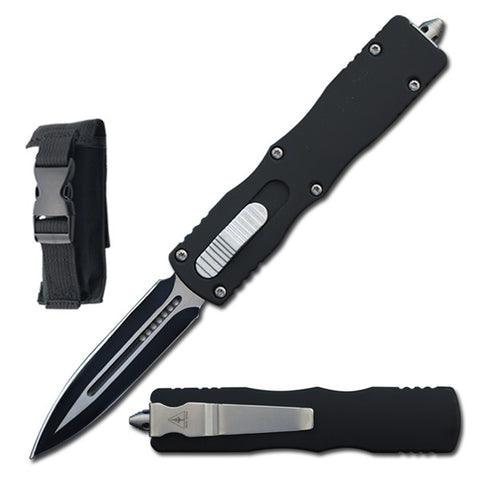 7.5" Black Death Stalker Automatic Dual Action Out The Front Knife