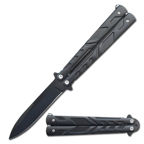 5" Closed Length Black Venom Balisong Butterfly Knife