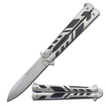 5" Closed Length Silver Venom Balisong Butterfly Knife