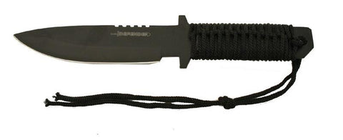 Defender 12" Hunting Knife Black Handle and Sheath 1737