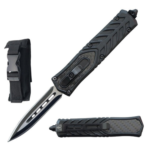 9" Tactical Carbon Fiber Out Of The Front OTF Knife