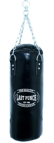 Heavy Duty Filled Black Punching Bag - Large & Medium With Chains