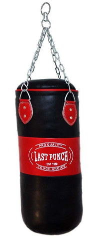 Heavy Duty Red & Black Filled Punching Bag - Large & Medium With Chains