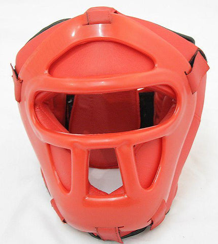 Full Coverage Pro Quality Headgear for Boxing Head Cage Red 192R-L